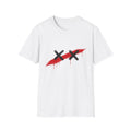 Graphic T-Shirt — Red Brushstroke with Black X Marks