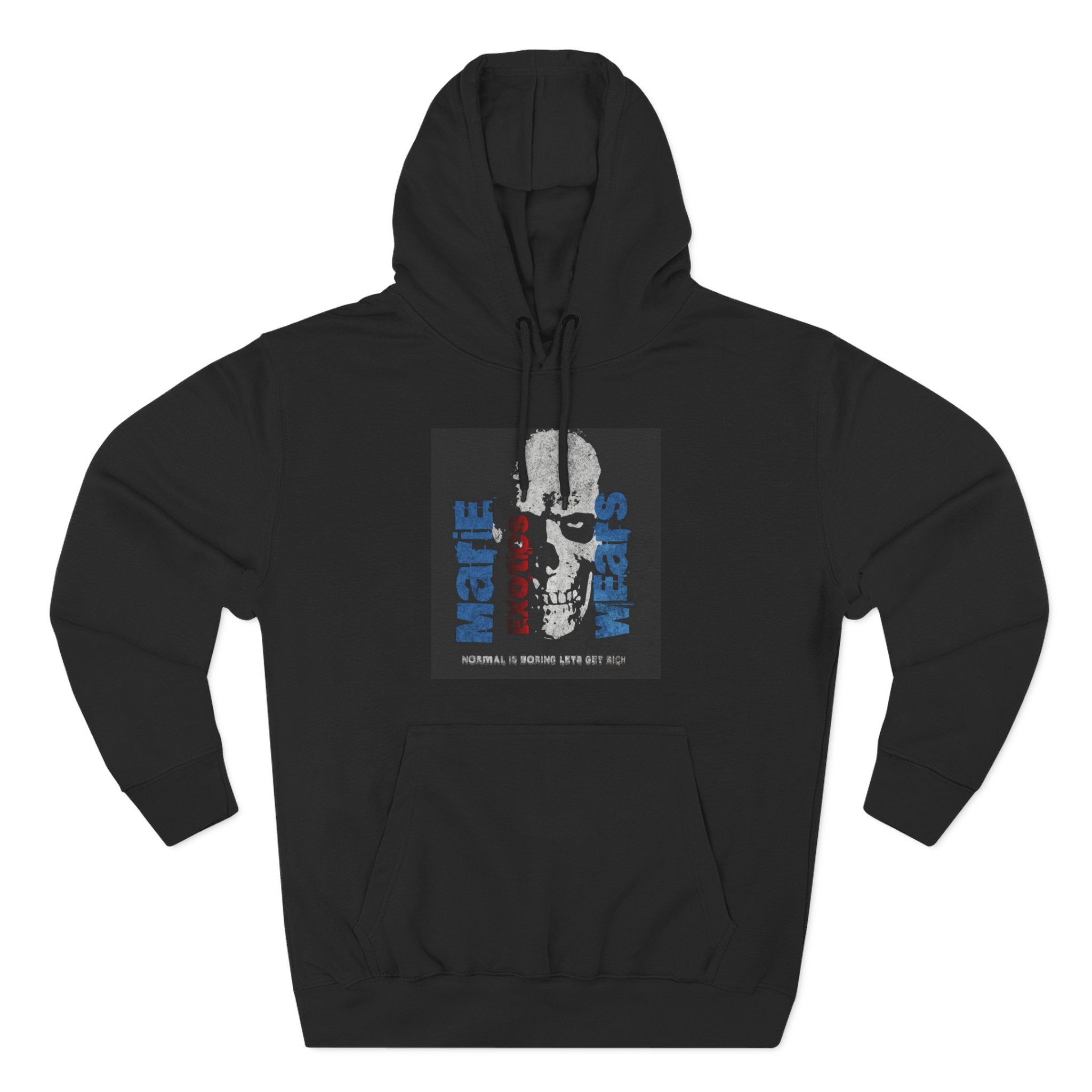 Skull Panel Hoodie — 'Maybe I Was' Graphic Fleece Pullover