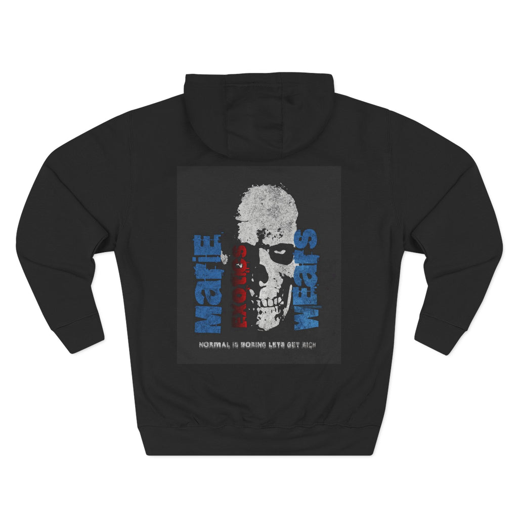 Skull Panel Hoodie — 'Maybe I Was' Graphic Fleece Pullover