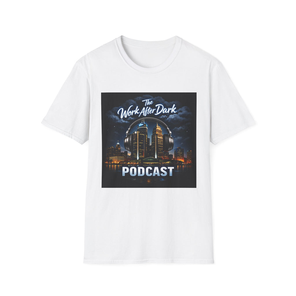 Work After Dark Podcast T-Shirt — Night City Skyline Podcast Tee