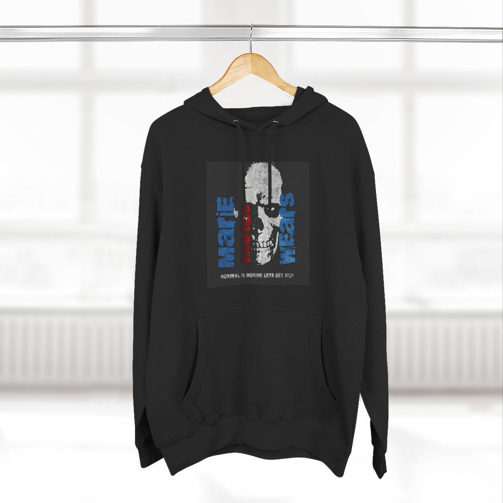Skull Panel Hoodie — 'Maybe I Was' Graphic Fleece Pullover