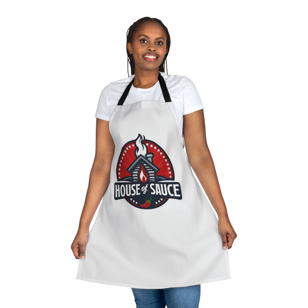 House of Sauce Apron — BBQ & Hot Sauce Cooking Apron with Chili Logo